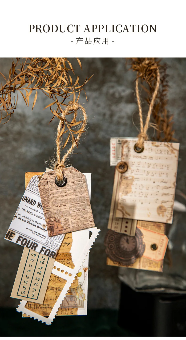 50 Stück Vintage-Aufkleberbuch, alte Zeitung, selbstklebend, für Diy, Scrapbooking, Tagebuch, Album, Zubehör, Diy-Junk-Tagebuch-Zubehör – Detail 11