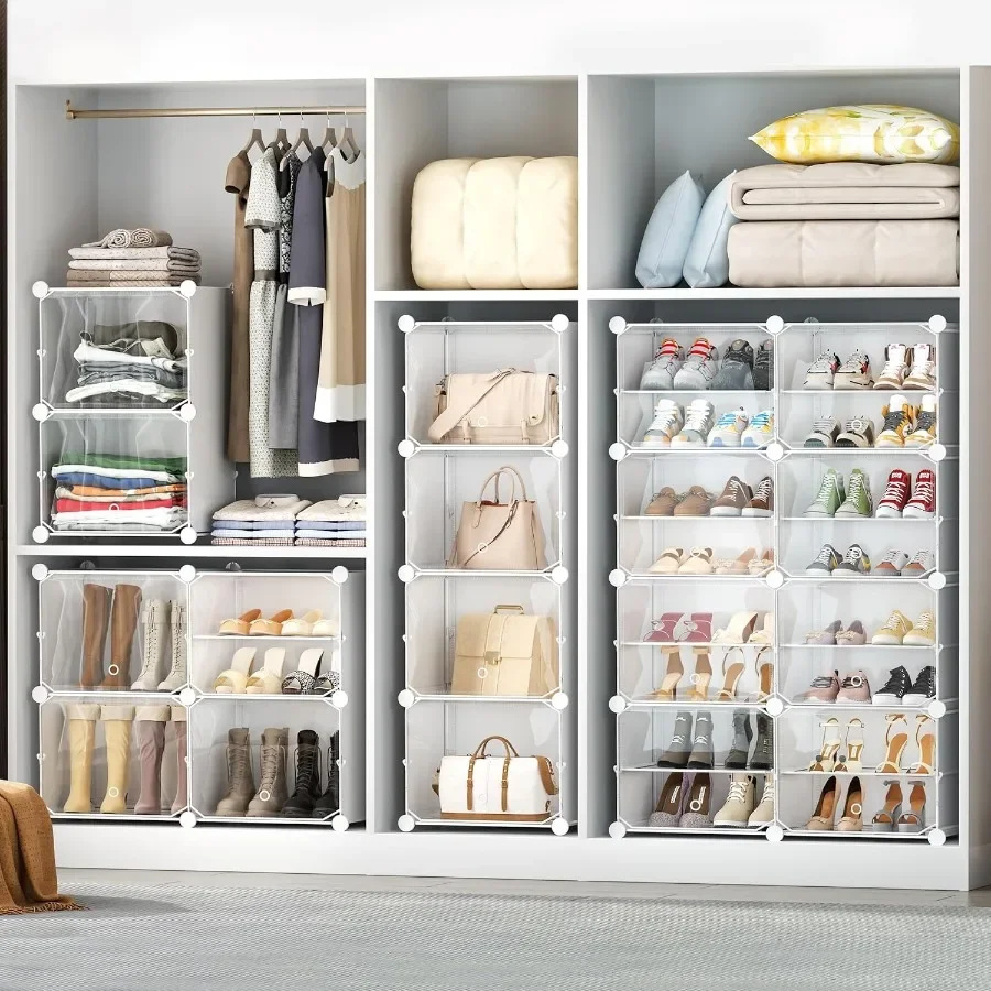 Shoe Storage8 Tier Shoe Rack Organizer for Closet Shoe Cabinet with Door Shoe Shelves for Closet Entryway Hallway Bedroom