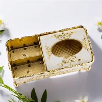 1Pcs Victorian Decor Facial Tissue Box Holder Cover Bathroom Office, Silver Plastic Tissue Holder 2
