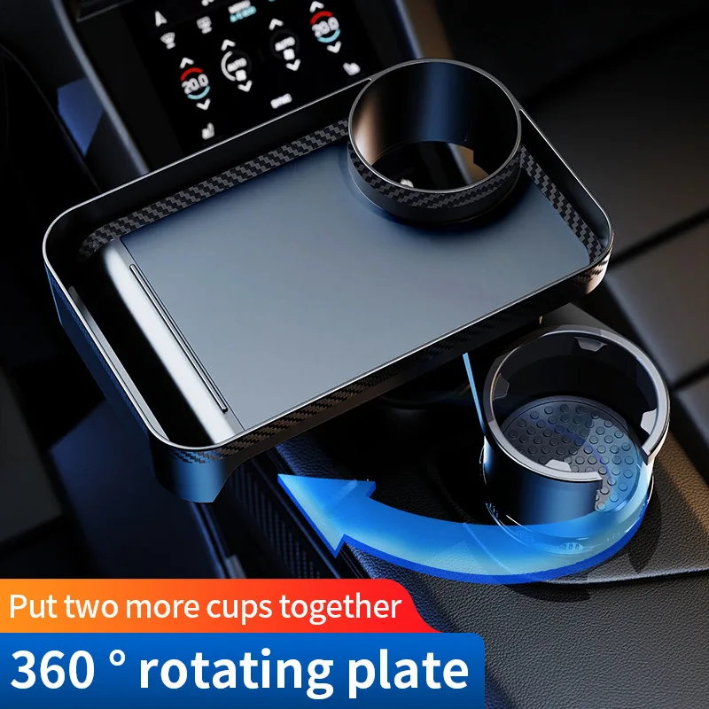 Rotating Fixation of Car Water Cup Groove Dinner Plates Coffee Water Cup Holder on-board Drinks Coffee Pot Cup Plate Set Holder