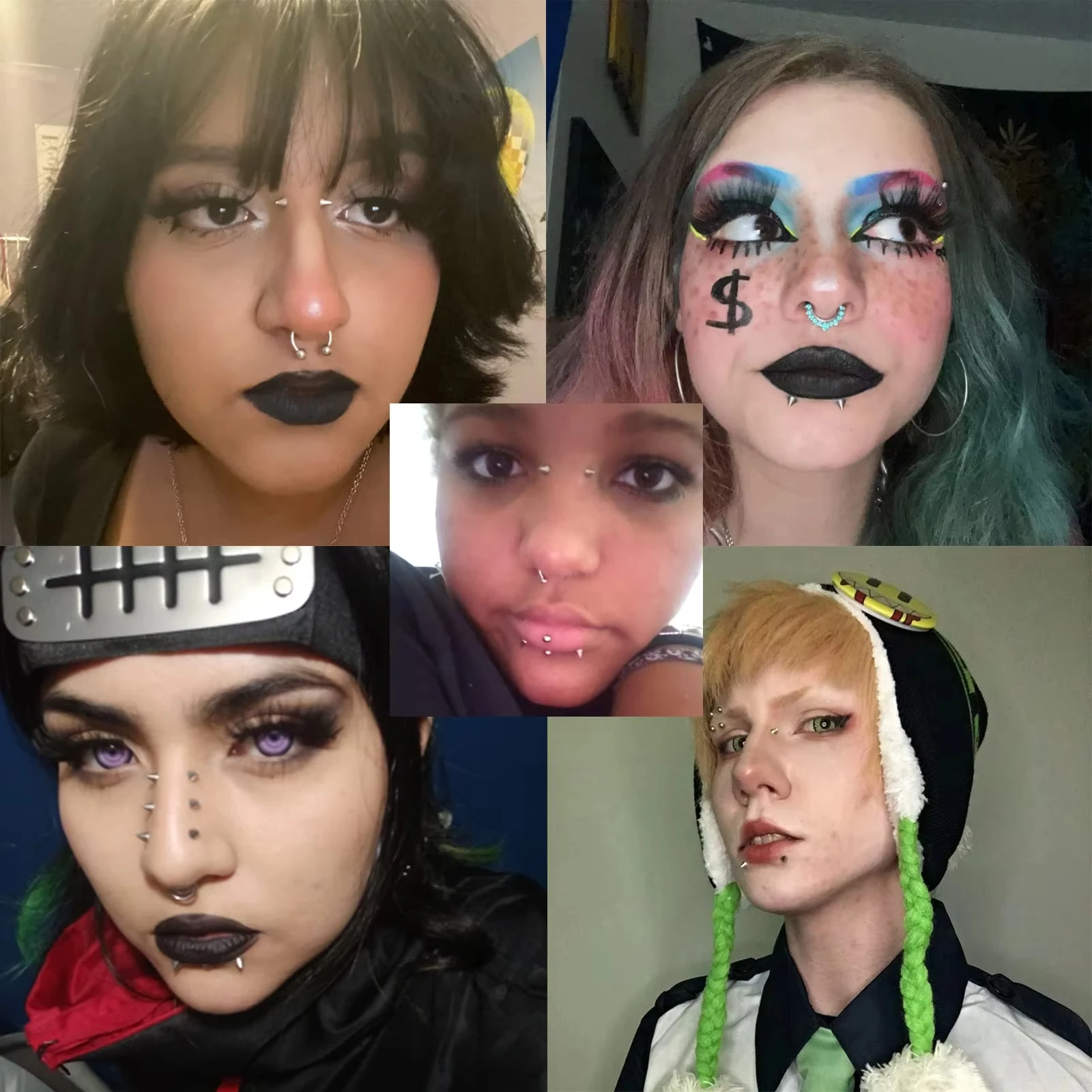 Fake Lip Ring, Nose Ring, Eyebrow Ring, Dimple Sticker Face, Ball/Cone