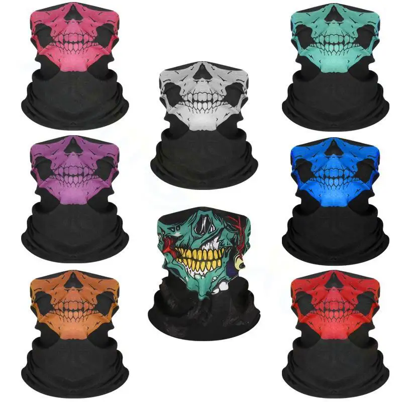 

Bicycle Ski Skull Half Face Mask Ghost Scarf Festival Skull Masks Skeleton Magic Multi Use Neck Warmer Cod Funny Mask