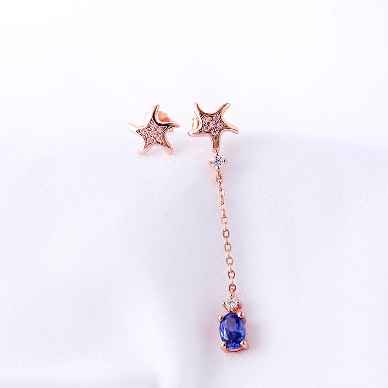 Blue Sapphire  Earring  For Women Various Shapes Of Stud Wedding Jewelry 925 Silver Earring