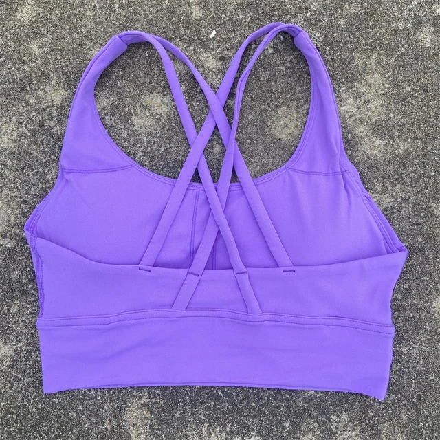 Solid Color Fitness sport Bra Women Cross soft high strength Tight Top Comprehensive Training Gym Yoga Underwear With Chest Pad 3