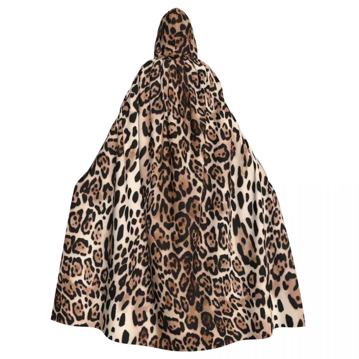 

Hooded Cloak Polyester Unisex Witch Cape Costume Accessory Leopard Skin