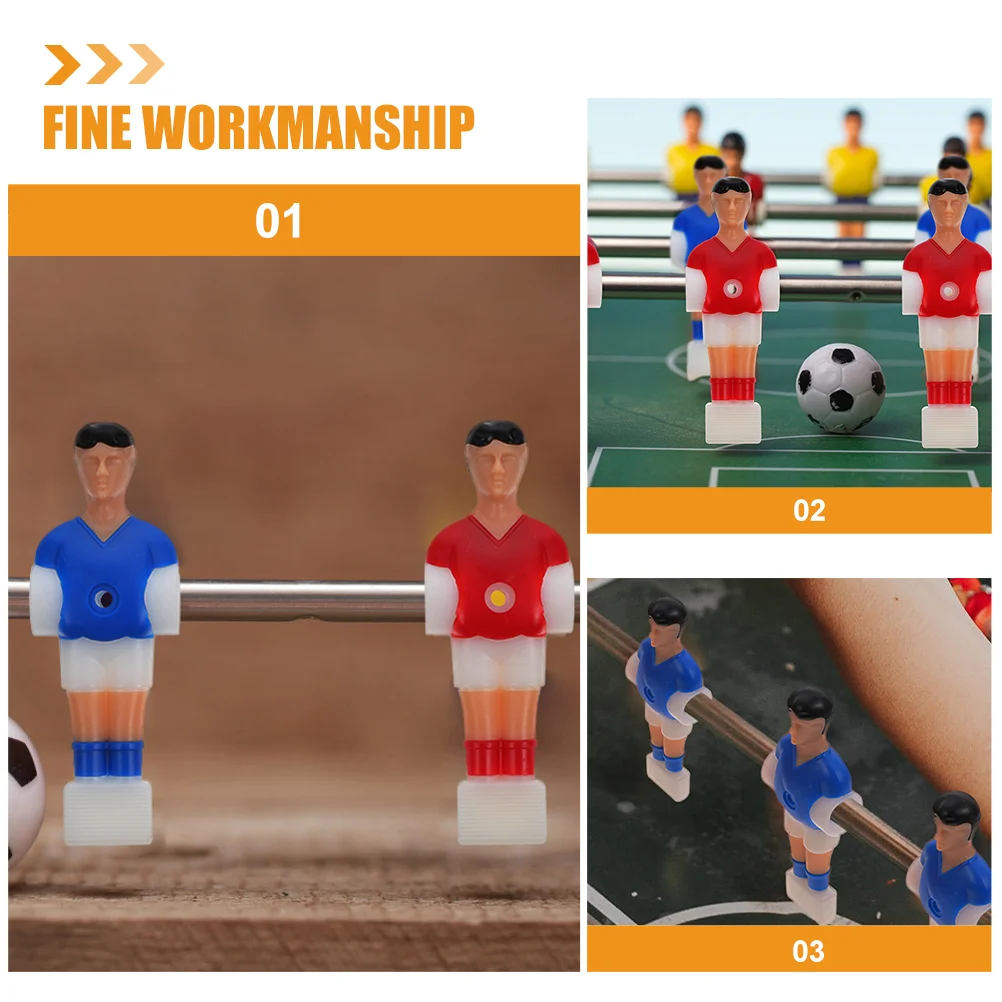 Football Machine Parts Table Soccer Player Red Blue Desk Game Accessories Foosball Figures Replacement Soccer Players 8Pcs