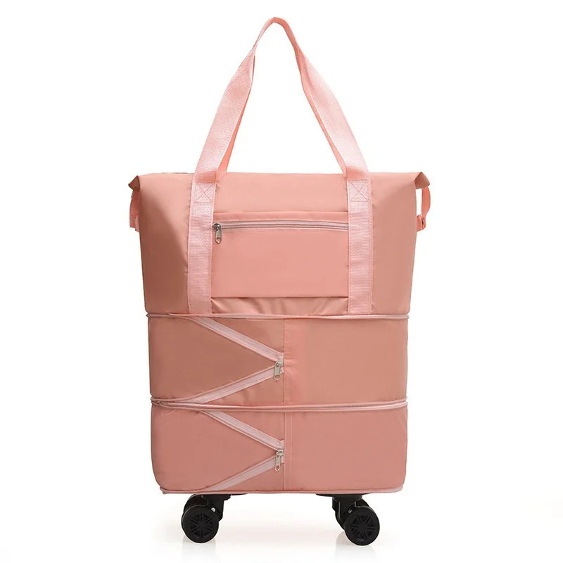 Large Capacity Luggage Bag Handheld Travel Bag Business Trip Carry-On Bag with Universal Wheels Three Layers Storage Bag - 4