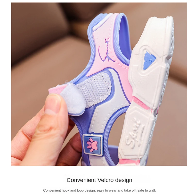 Children Sandals Summer Cartoon Soft Sole Anti Slip Boys Sandals Fashionable Girls Beach Shoes 4-10T Kid PVC kids shoes children sandals kids sandals