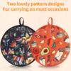 1/2Pcs 12inch Burrito Warmer Bag Circular Cloth Bag with Handle Insulated Microwave-Safe Fabric Holder for Pizza Bread Flour 5