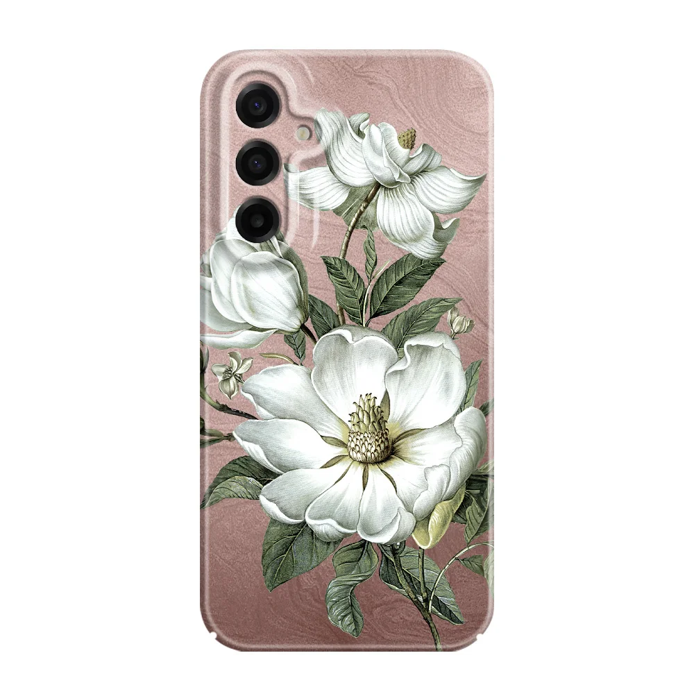 Elegant Magnolia Design Phone Case - Premium Hard Cover with Protective Film