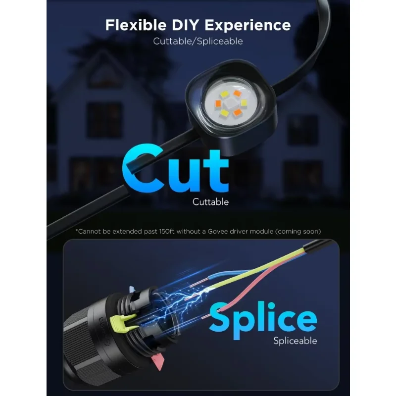 200ft with 120 RGBIC LED Lights for Daily and Accent Lighting, Permanent Outdoor Lights Pro 5