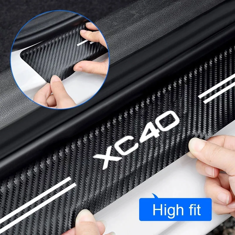 

Car threshold anti stepping protection strip trunk anti scraping strip carbon fiber sticker decoration for Volvo XC40 Sticker
