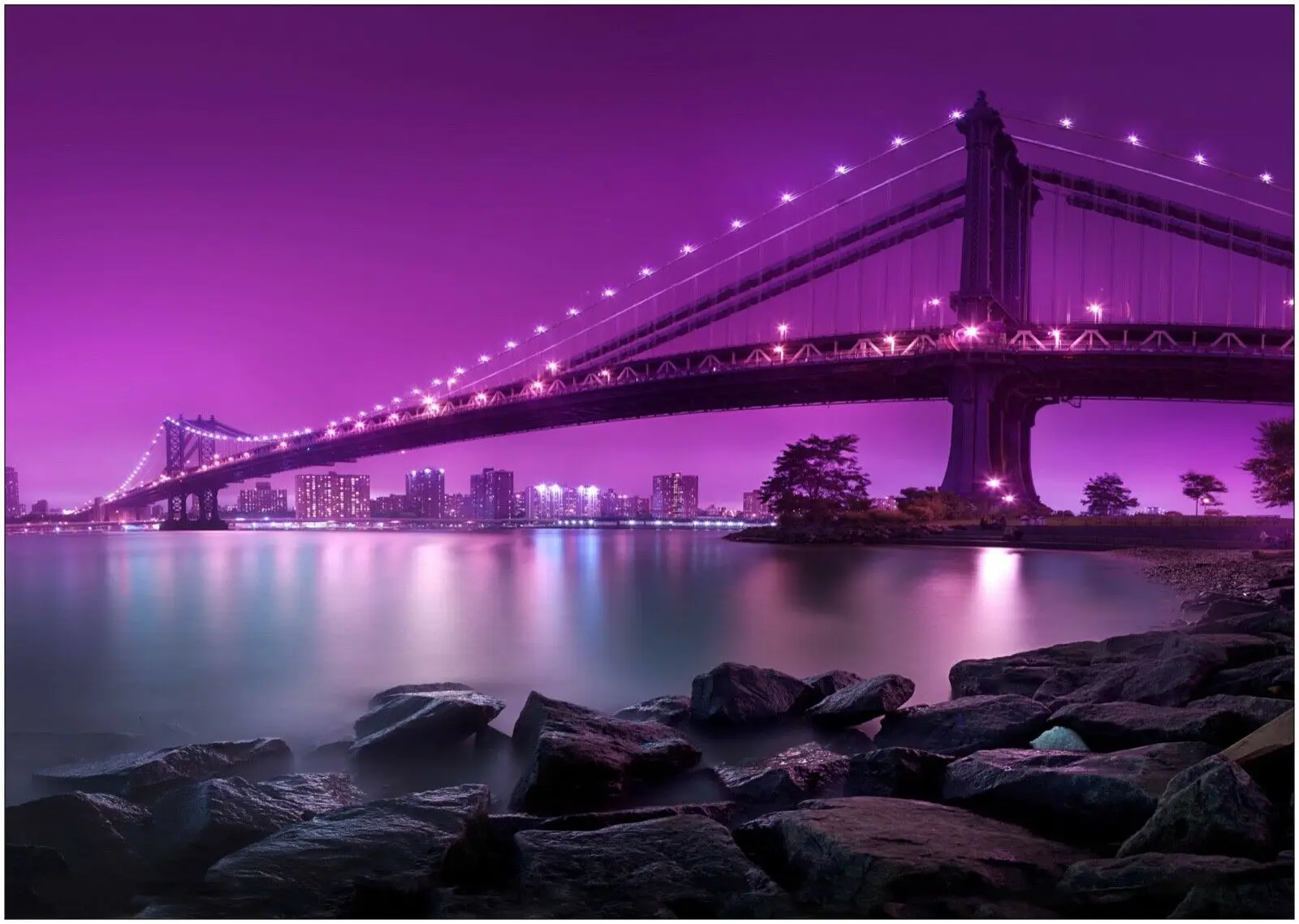 

Manhattan Bridge Beautiful Landscape Print Art Canvas Poster For Living Room Decoration Home Wall Picture