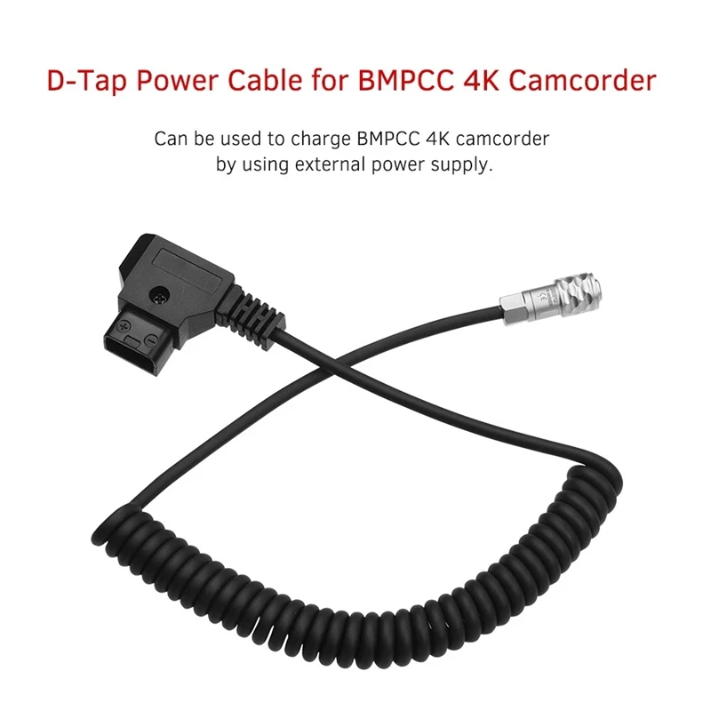 Charging Cable D-Tap to BMPCC 4K 2 Pin Locking Power Cable for Blackmagic Pocket Cinema Camera 4K for Sony V Mount Battery