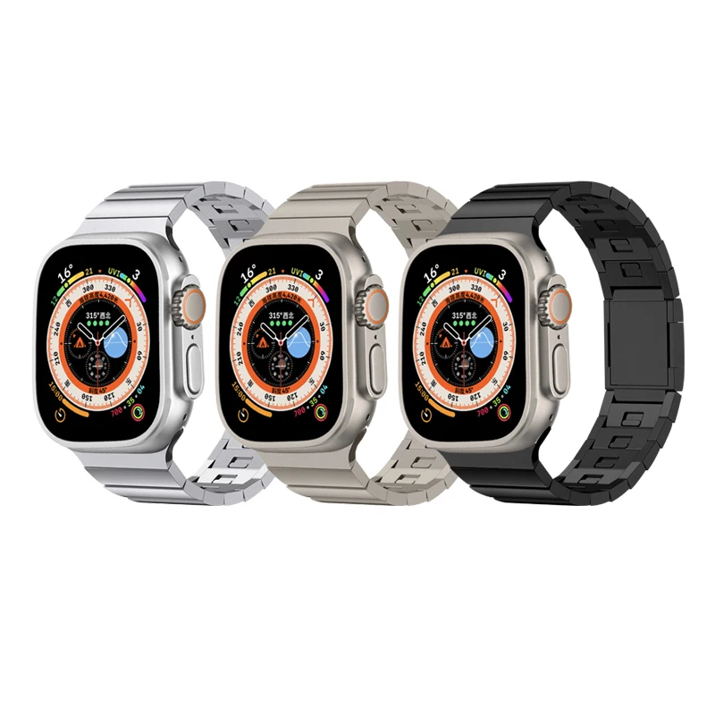 

Stainless Steel Link Strap For Apple Watch Ultra 8 7 6 SE 5 4 3 For iwatch 40mm 41mm 44mm 45mm 49mm Luxury metal Band bracelet
