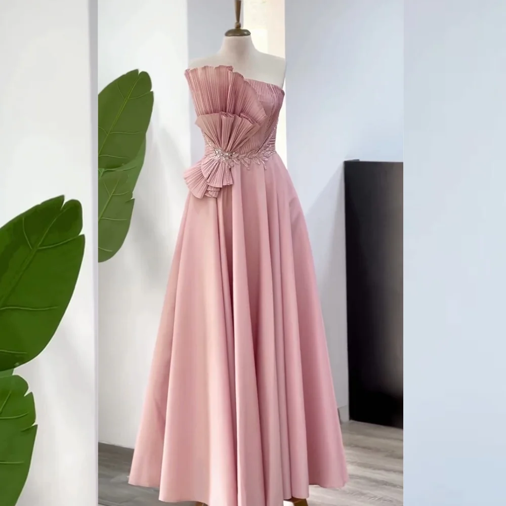 

Modern Style Sexy Jersey Pleat Draped Sequined Rhinestone A-line Strapless Long Dresses Evening Dresses Sizes Available Pastrol