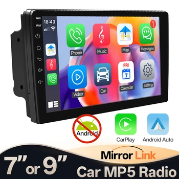 Hippcron 7/9 pulgadas Radio de coche 2 Din inalámbrico Android Auto Carplay reproductor Multimedia Bluetooth IPS pantalla táctil receptor de Audio FM 1