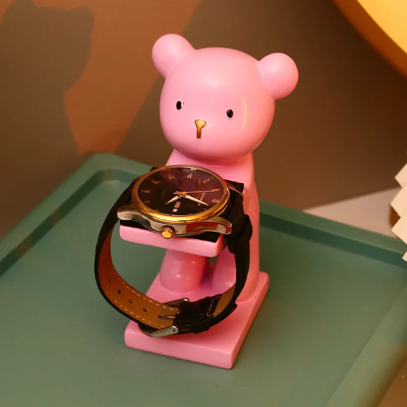 

Creative Teddy Bear Watch Display Stand Jewelry Organizer Tray for Rings & Bracelets Home Accessories