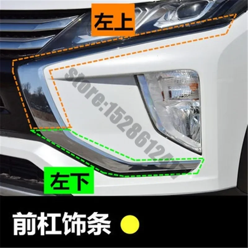 Car Styling for Mitsubishi Eclipse Cross 2018-2020 ABS front bumper bar trim Front Grille Around Trim Racing Grills Trim