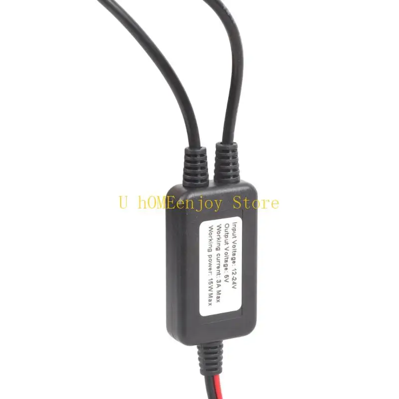 B0KF 12V/24V 5V 변환기 모듈 전원 어댑터 케이블 USB/유형 C 스텝 다운 충전 케이블에 대한 2Pin 솔더리스 터미널