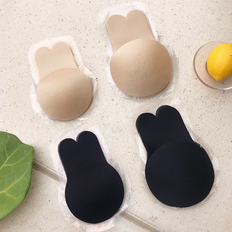 Women Push Up Bras Self Adhesive Silicone Strapless Invisible Bra Reusable Sticky Breast Lift Tape Rabbit Nipple Cover Bra Pads 5