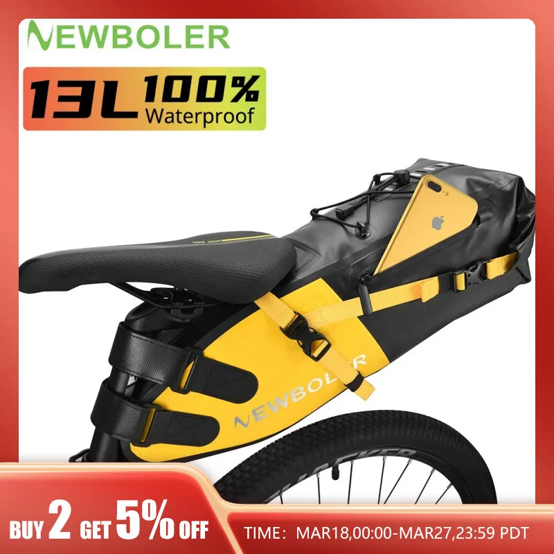 NEWBOLERBikeBagWaterproof13LLargeCapacityBicycleSaddleBag