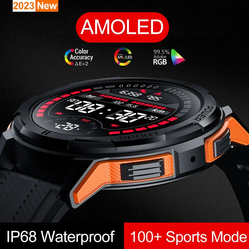 

2023 AMOLED Smart Watches For Men Women reloj IP68 1ATM Waterproof 410mAh Sports Bluetooth Smartwatch For Android iphone Watch