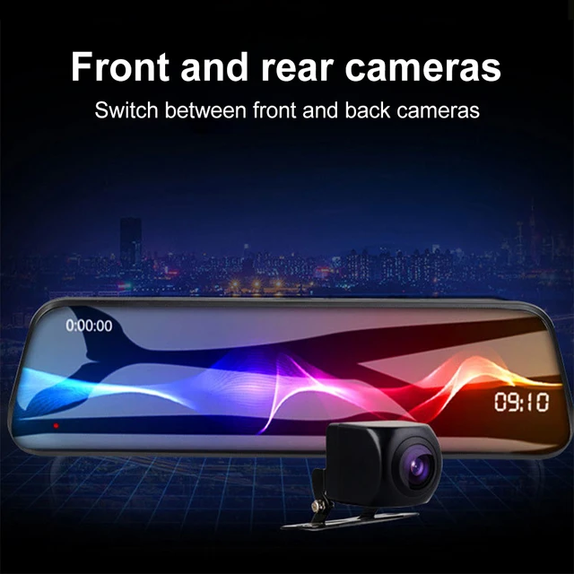 Achetez en gros 360 Degrés 10 Pouce Fhd Dvr 2 Lentille De Rétroviseur Coque  Métallique Miroir Wifi 1080p Double Voiture Caméra 2k Dash Cam Chine et  Caméra Dash à 26 USD