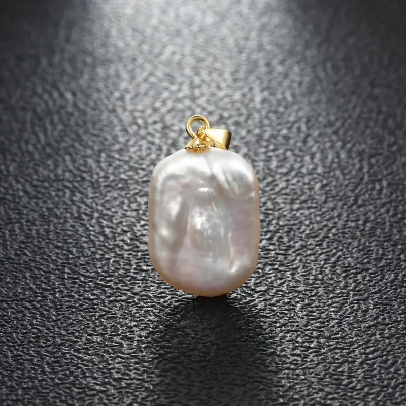 여자를위한 새로운 패션 자연 담수 여러 모양 바로크 화이트 진주  DIY 펜던트 버클 여자 쥬얼리