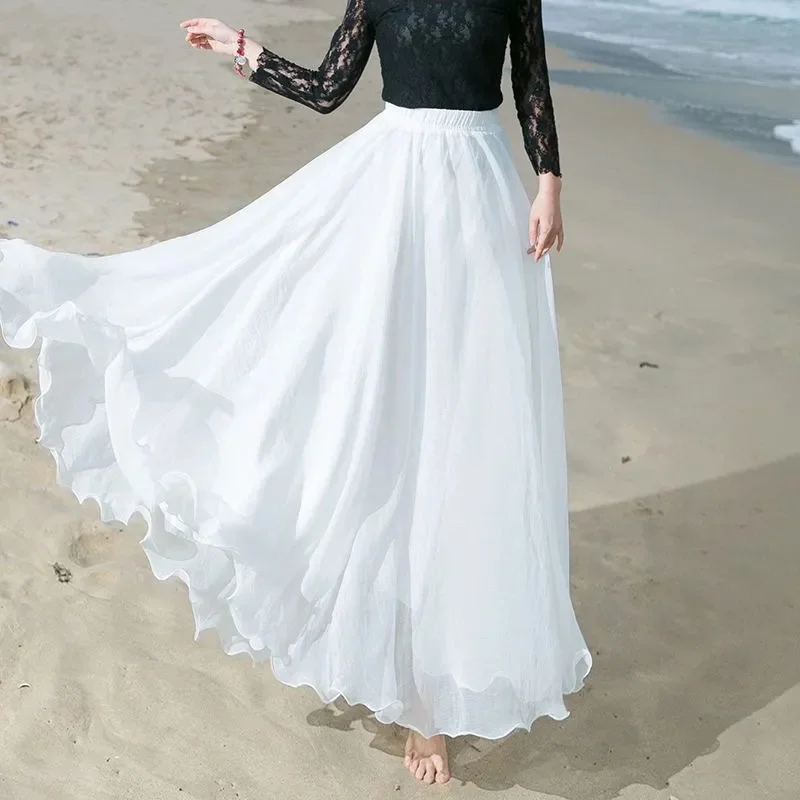 รูปสินค้า กระโปรงชายหาดชีฟองโบฮีเมียน