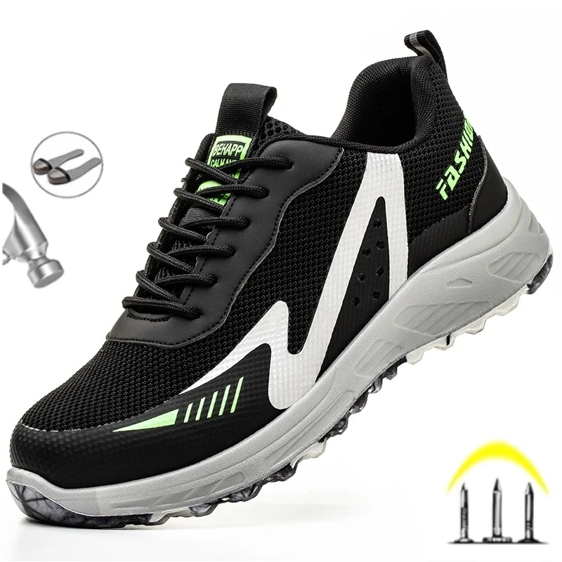 Fashion Insulation 6KV Plastic Toe Cap Labor Protection Shoes Anti Nail Indestructible Work Safety Boots Sneakers Male Footwear