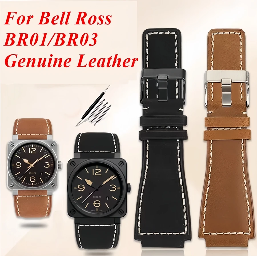 Premium Genuine Leather Watch Strap - Durable & Stylish Replacement Slub Watchband with Crazy Horse Finish