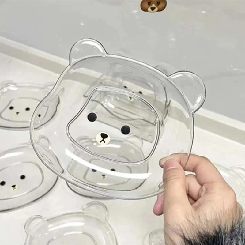 Fruit Plate Cartoon Bear Spit Bone Dish Desktop Trash Tray Snack Food Residue Kitchen Tableware
