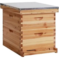 10-Frame Langstroth Bee Hive Coated with 100% Beeswax Includes Beehive Frames and Foundations (1 Deep Boxes & 1 Medium Boxes) 1