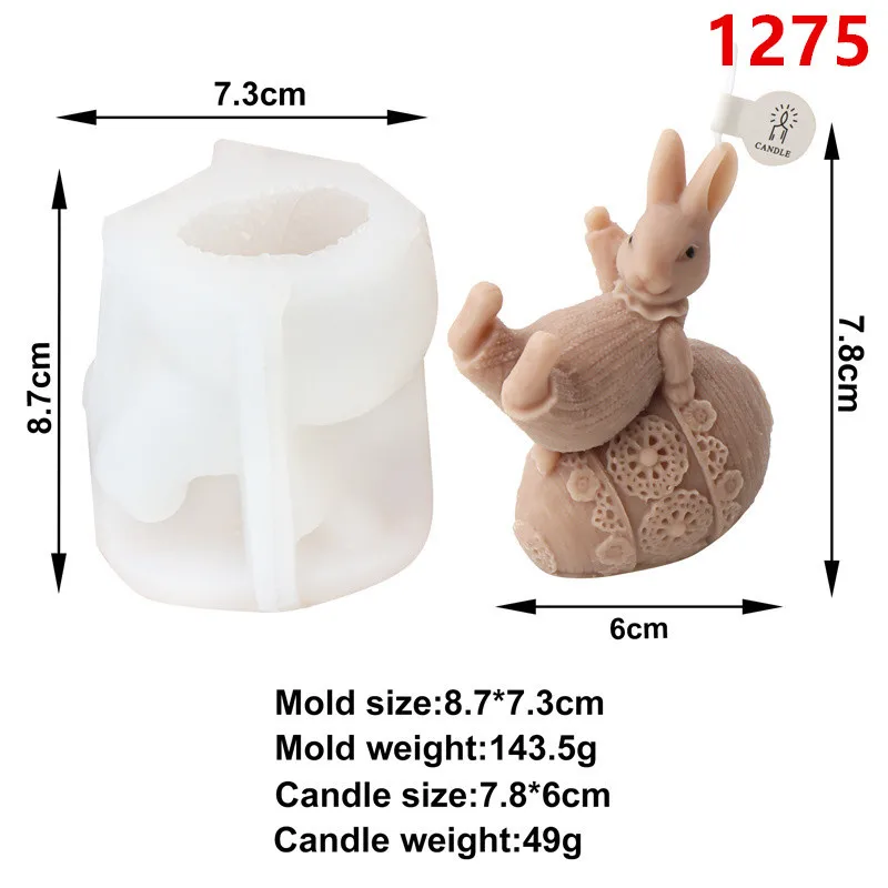 Easter Cute Bunny Modeling Silicone Mold Diy Drop Glue Resin Plaster Aromatherapy Candle Decoration Making Kit Diy Craft Tools