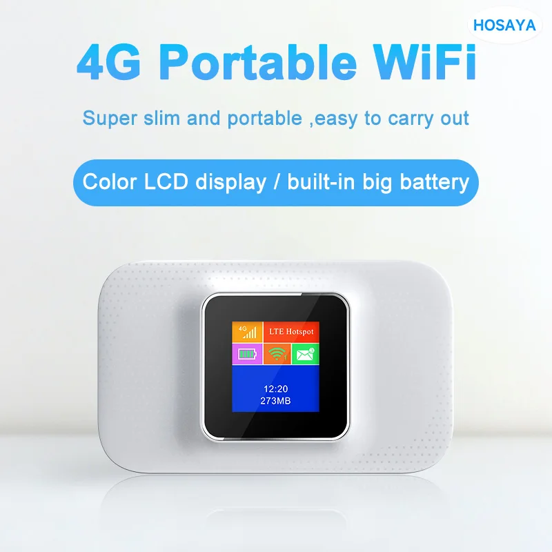 4G wifi router color LCD display LTE modem Sim Card Router MIFI pocket hotspot built-in battery portable WiFi