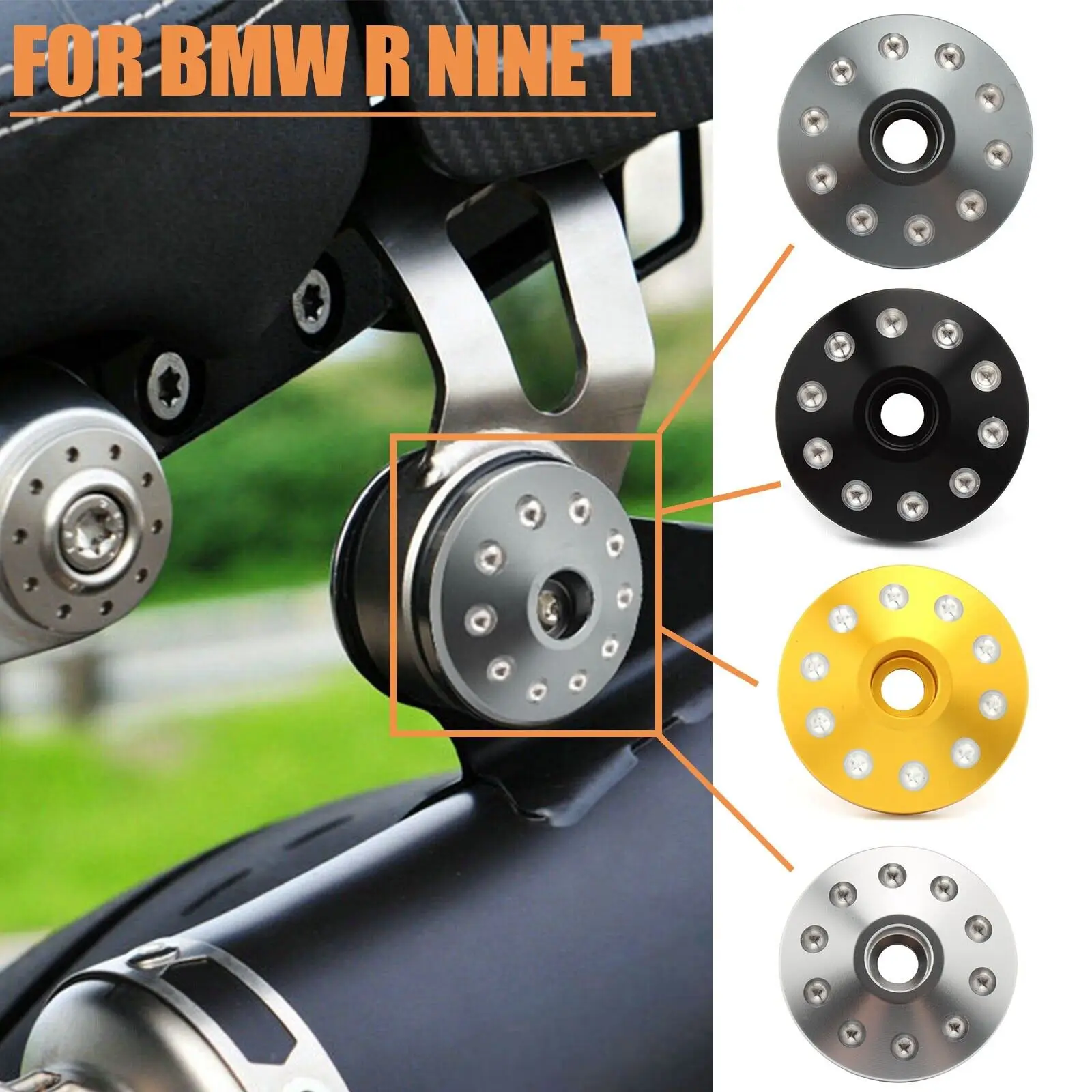 

CNC Aluminum Motorcycle Exhaust Mounting Bolt Decorative Cover For BMW R Nine T