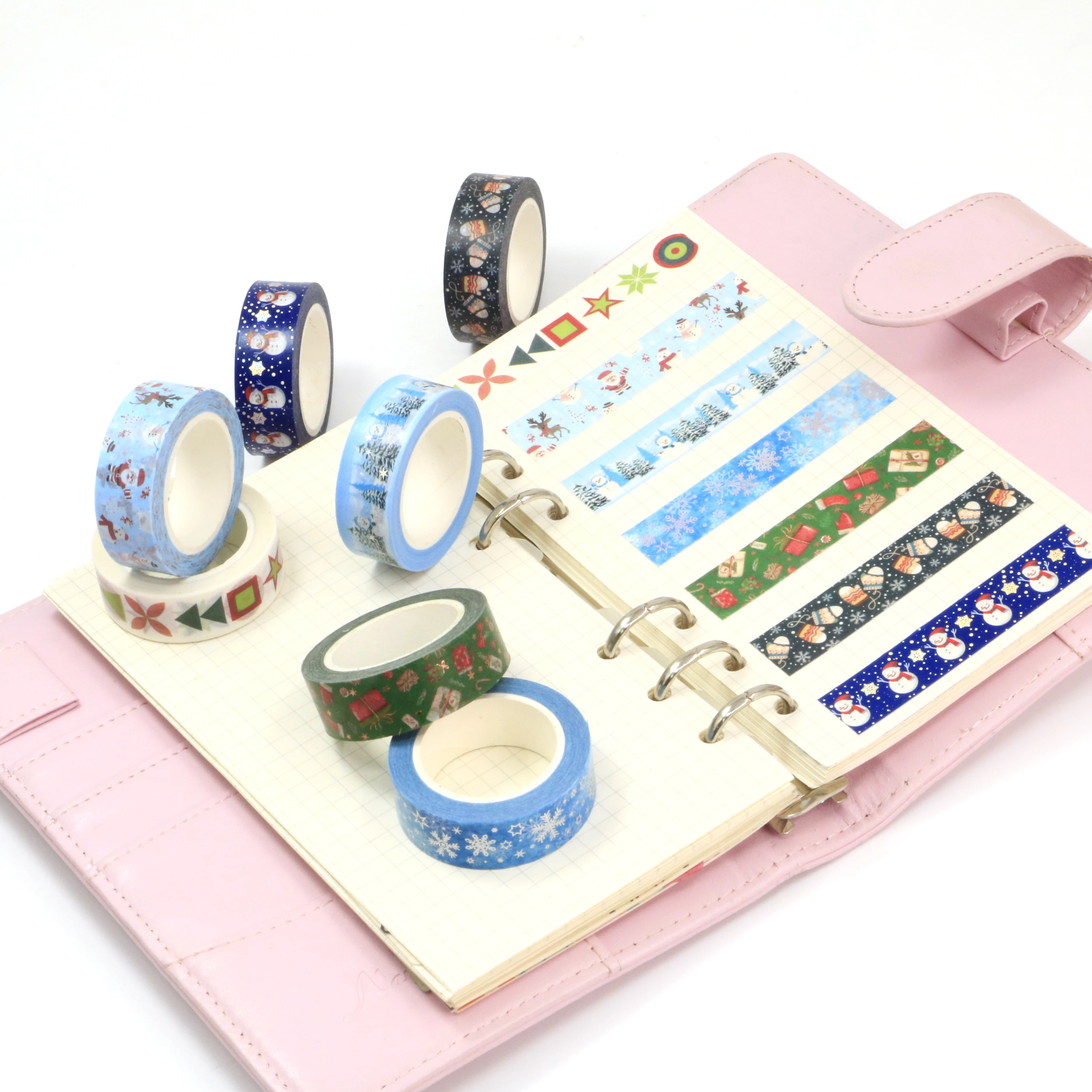 

NEW 1PC 10M Deco Silver Foil Christmas Trees Glove Snowman Adhesive Masking Washi Tape Set for Gift Wrap & Journaling Stationery