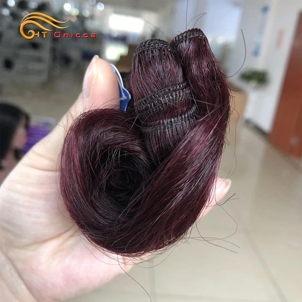 Human Hair Extensions Human Hair Bundles Human Hair Bulk Brazilian Curly Hair Weave Bundles 100% Human Hair 4 Bundles1B/27/30/Burgundy Bundles Extension 5 5 6 7 Inches Remy