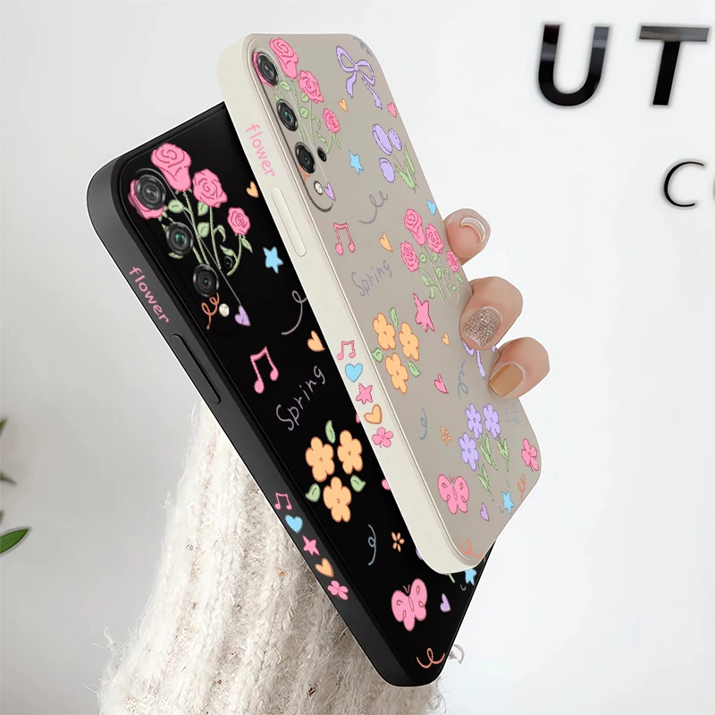 Elegant Floral Bow Silicone Phone Case - Soft Protective Cover