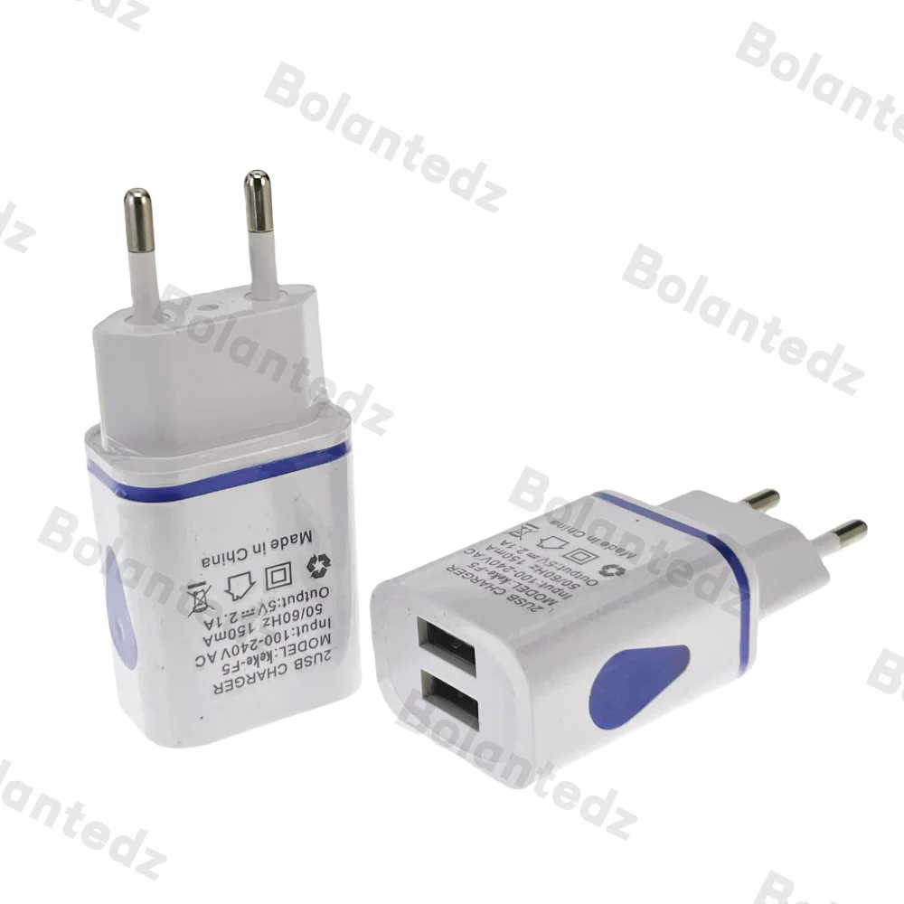 USB Wall Charger for Samsung Xiaomi Dual Port 2A Output Travel Plug Power Adapter Compatible for Phone