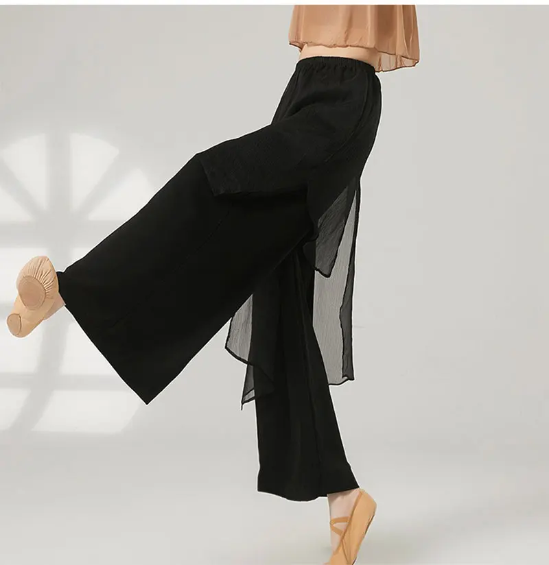 Moderne Tanzhosen, weit geschnittene Hosen, klassische Tanzkostüme, weiche Tanztrainingshosen für Erwachsene für Herbst und Winter – Detail 10