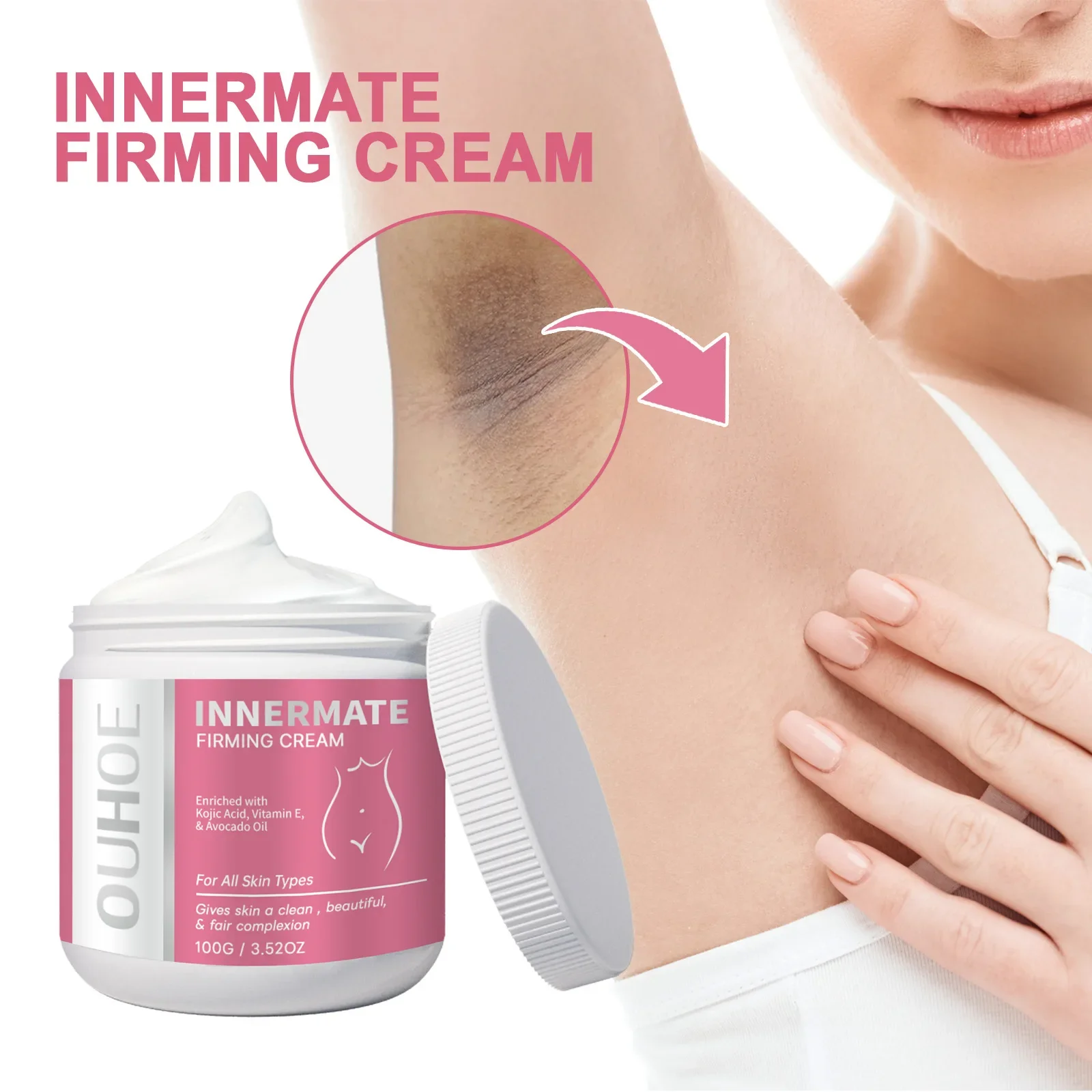 Körper-Bleaching-Creme, erhellt dunkle intime Intimbereiche, Knie, Oberschenkel, inneres Gelenk, Bikini, entfernt Melanin, Achsel-Bleaching-Creme_voghion.com