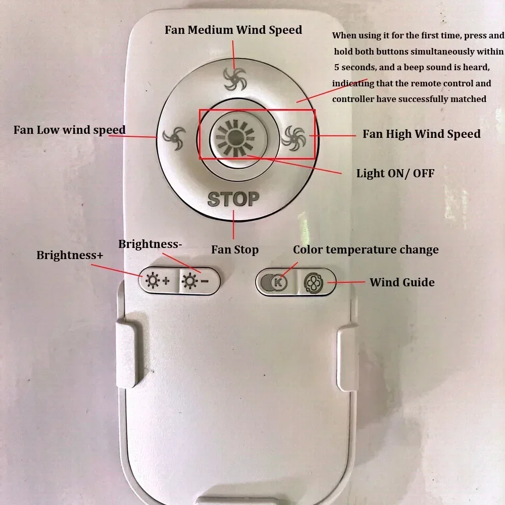 Bedroom LED Ceiling Fan Light Remote Control Kit Dimmable Controller Driver Fan Light Accessories 220V 5