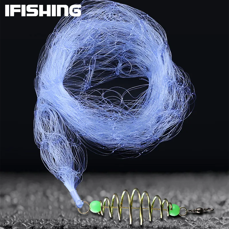Multi Size Fishing Net Fishing Traps Mesh Luminous Bead Netting Sea Fish NetTackle Design Copper Shoal Cast Gill Feeder