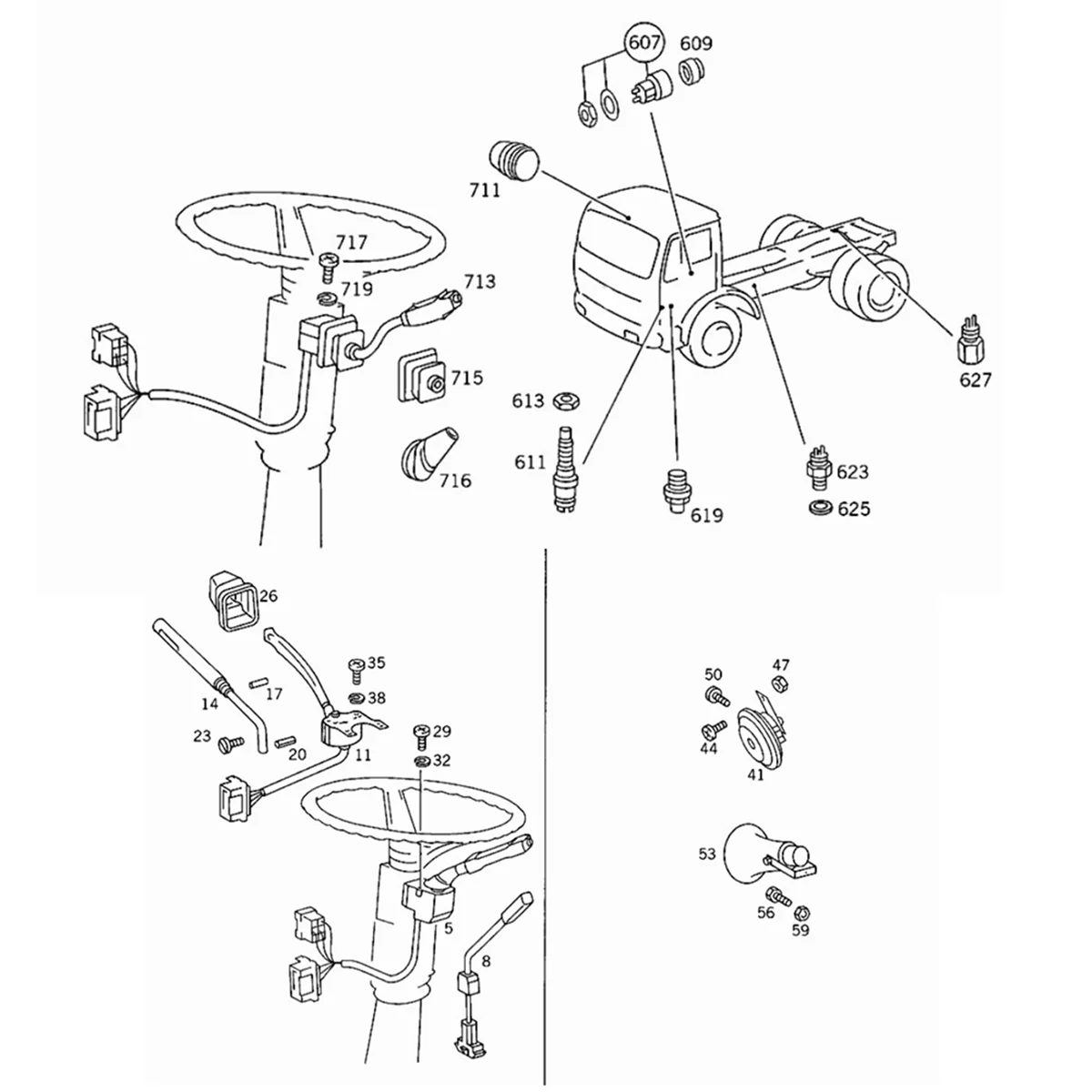 

Рулевая колонка A6205400045 для управления противотуманными фарами Mercedes Truck SK 3233 3535