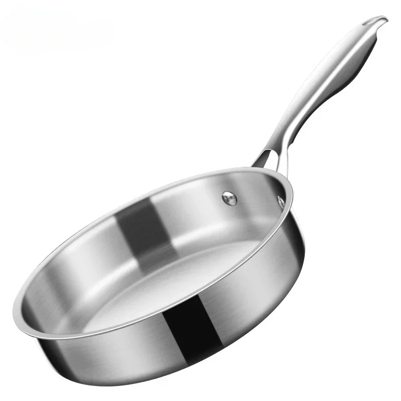 16cm/20cm Frying Pan Stainless Steel Frying Pan Non Coated Flat Bottom Household Cooking Steak Omelet Pan General 16cm/20cm Frying Pan Stainless Steel Frying Pan Non Coated Flat Bottom Household Cooking Steak Omelet Pan General