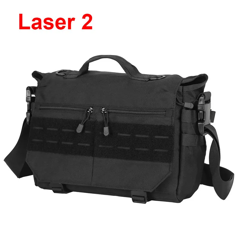 Tactical Messenger Bag With MOLLE System - 13.3 Inch Military Sling Pack For Laptop & Gear (Black)