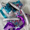 Handmade Rhinestones Bling Girls Womens Kids And Mother Candy Canvas Shoes Pearls Sneakers For Girl Birthday Party Wedding 4