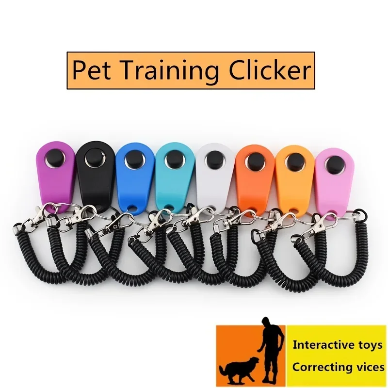 Dog Cat Pet Training Clicker With Wrist Strap Training Supplies For Dogs Cats Pet Clicker Dog Supplies Trainings dog supplies